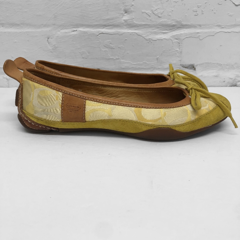 Coach Women's Yellow Ballet Flats